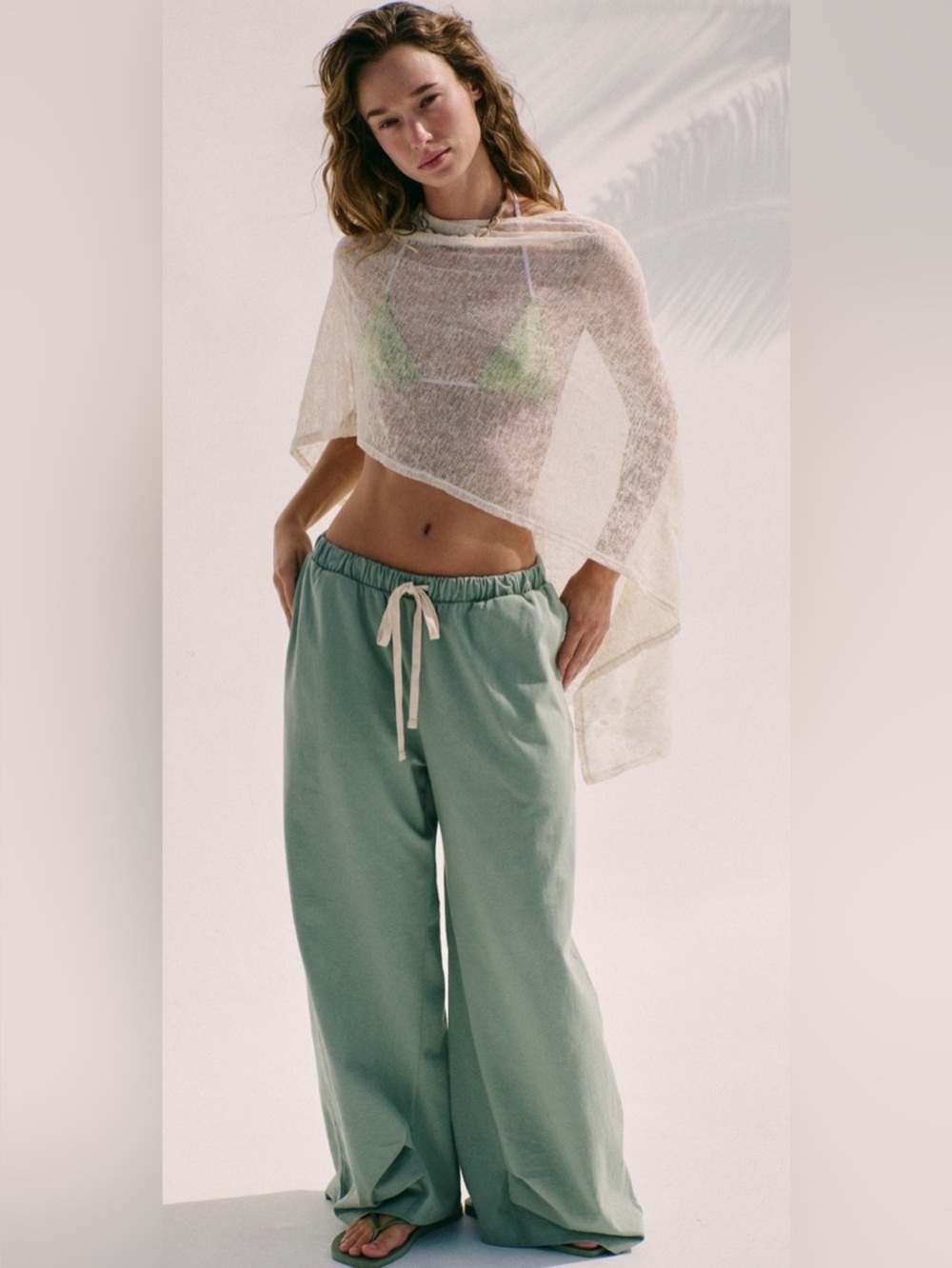 New Free-est by Free People Dakota Solid Wide-Leg ~ Sage Green